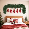 SHACOS 2pcs Artificial Christmas Garland Real Touch Winter Pine Garland