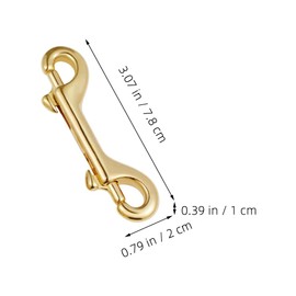 NUOBESTY 2pcs Brass Double Hook Hooks for Snap Diy Clasps Snap Hook Double-ends Hooks Chain Clasps Metal Belt