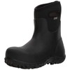 Bogs Men's Workman Mid Composite Toe Waterproof Construction Boot, Black,