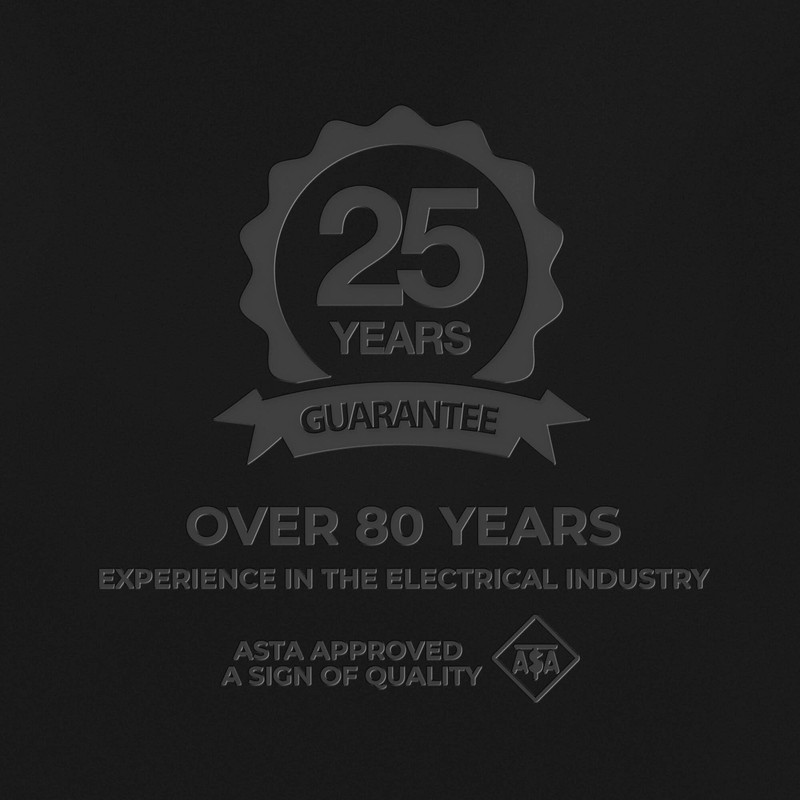 BG Electrical Single Switched Power Socket, Matt Black, 13 Amp