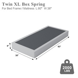 Seiugaga Twin XL Box Spring 8 Inch - Heavy Duty Box Spring Mattress Foundation Metal Bed Base with Fabric Cover, Noise Free Easy Assembly Non Slip 3000lbs Max