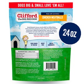 Clifford® Chicken Meatballs for Dogs | Natural Dog Treats for All Breed Dogs | Real Chicken Training Treats for Dogs, Wheat Free, Rawhide Free Small Dog Treats - Limited Ingredients (24oz)