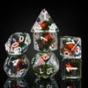 cusdie 7-Die DND Dice, Polyhedral Dice Set Filled with Animal,