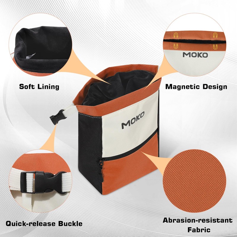 MoKo Chalk Bag for Rock Climbing, Large Capacity Climbing Chalk