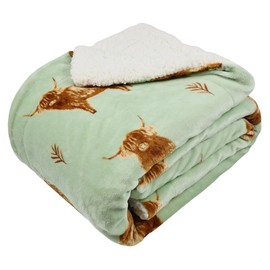 VigorSpring Reversible Highland Cow Blanket - 50x70 Inch