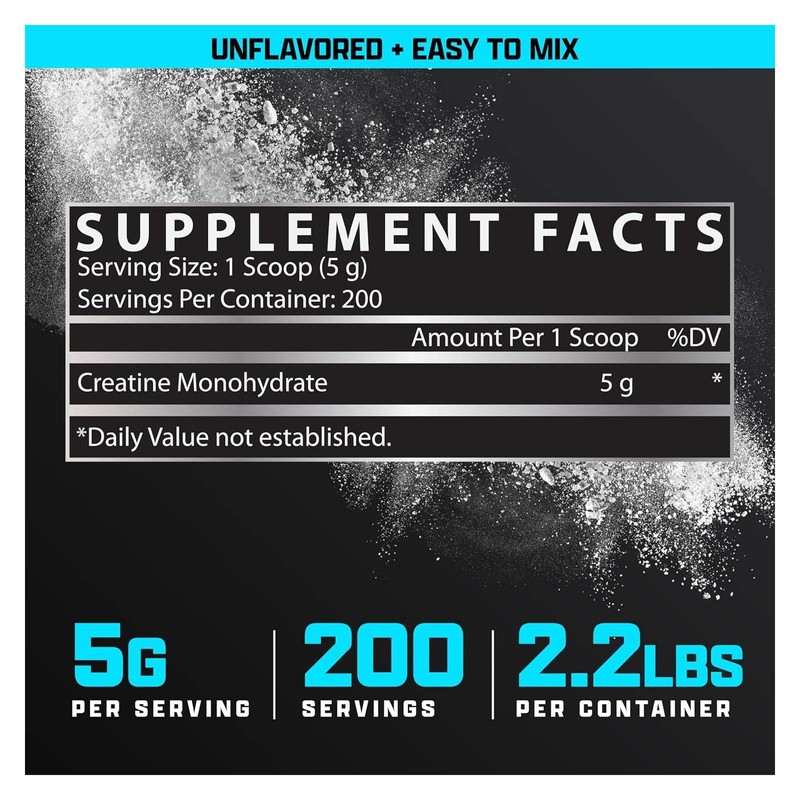 Nutrex Research Micronized Creatine Monohydrate Powder - 200 Servings (1KG)