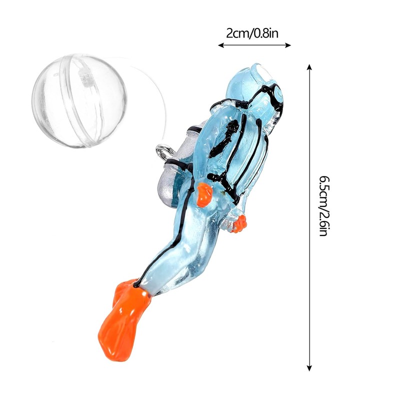 2pcs Glow-in-The-Dark Fish Tank Decorations, Cute Little Diver Aquarium Decoration,