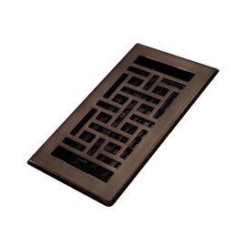 Decor Grates AJH408-RB Oriental Floor Register, 4"W x 8"H, Rubbed Bronze Finish