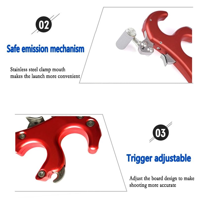 JIANZD Compound Bow Release Aid, Aluminum Alloy 4 Finger Trigger