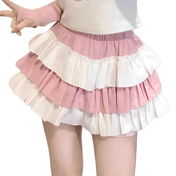 RILGOU Kawaii Harajuku Fashion Lolita Gothic Clothes Elastic Waist Color