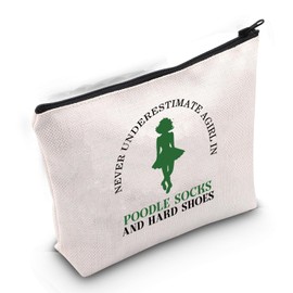 Gzrlyf Funny Irish Dancing Makeup Bag Irish Themed Gifts Irish Dance Lover Cosmetic Bag lrish Dance Bag With Zipper (NEVER irish)