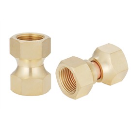3/8" Female Flare x 3/8" Female Flare Swivel Adapter,Brass Female Swivel Nut,Flare Swivel Union 2 Pack