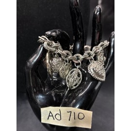 Avenue Silver Tone Charm Bracelet Multi Charms Well Made