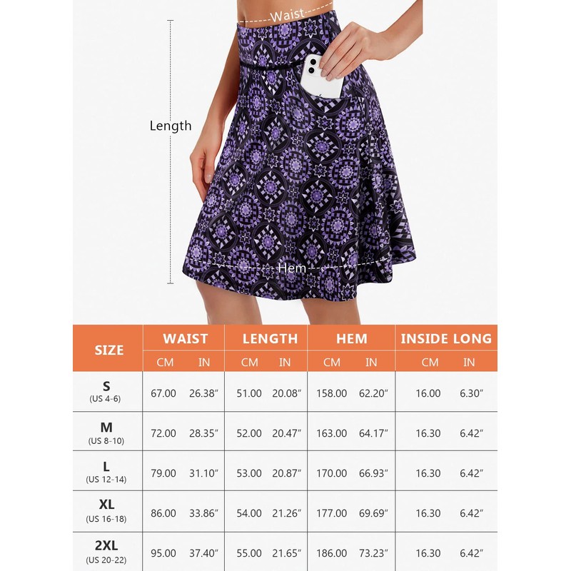 Fulbelle Plus Size Skort for Women, 20" Knee Length Quick