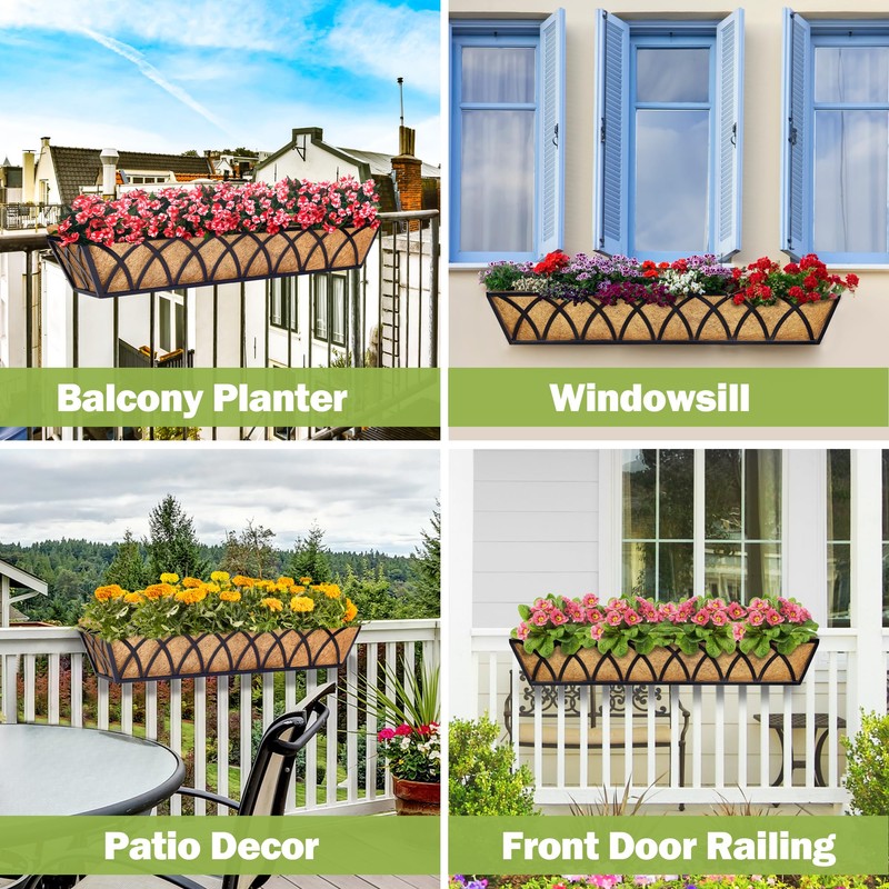 Y&M Window Boxes Horse Trough with Coconut Coir Liner, 30