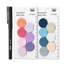 Mr. Pen- Transparent Sticky Notes, 560 Pcs, Pastel Colors, Round Translucent Sticky Notes, Sticky Note Tabs, Pastel Sticky Notes, See Through Sticky Notes Transparent, Bible Sticky Notes