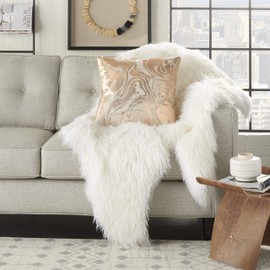 Mina Victory Sofia Metallic Marble Rose Gold 20" x 20" Throw Pillow