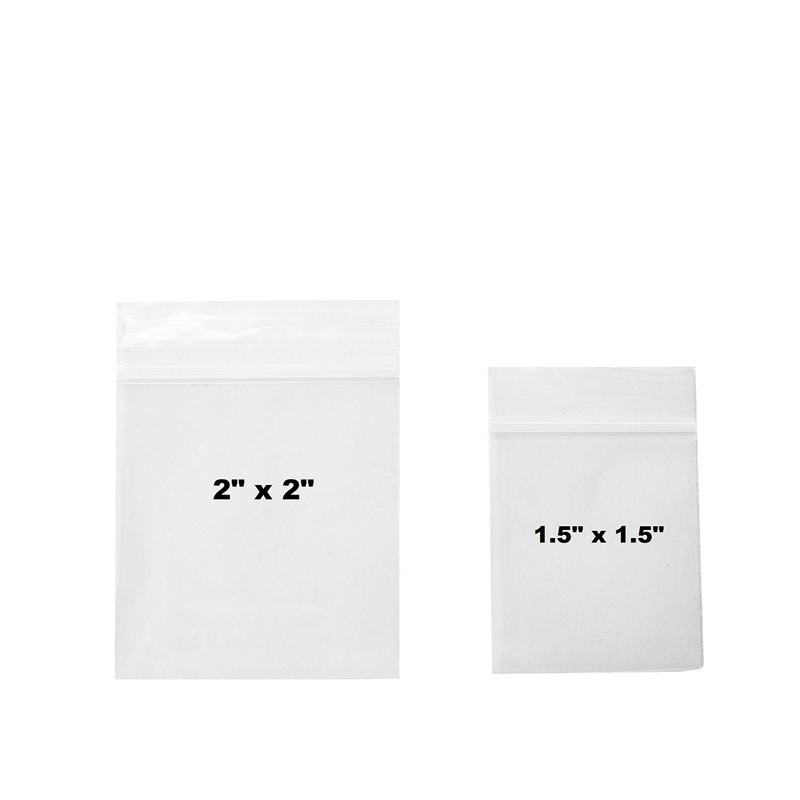 FlanicaUSA 100 CT Resealable Mini Zipper Polly Bags 2 Mil