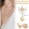 Beebeecraft 6pcs/box Four Leaf Clover Charms 18K Gold Plated Brass