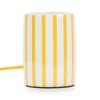 ValueLights | Small Ceramic Bedside Table Lamp White & Yellow