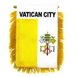 Vatican City Mini Flag 4"x6" Window Banner w/suction cup