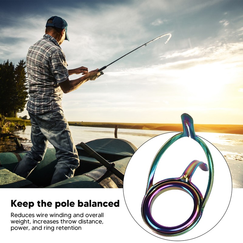 9PCS Lure Fishing Rod Guide Ring Set Stainless Steel Ceramic