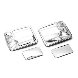 AONED 2D Chrome Door Handle Covers with Passenger Keyhole for 1999-2016 Ford F-250, F-350, F-450, F-550 Super Duty