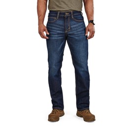 5.11 Tactical Men's Defender-Flex Regular Fit Jeans, 7 Pockets, Fitted Waistband, Style 74477, Dark Wash Indigo, 30W x 30L