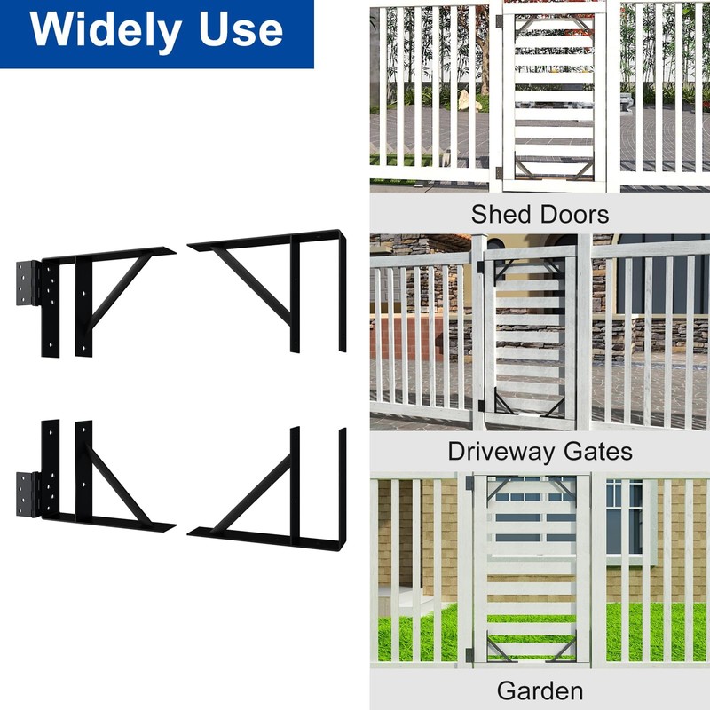 JUBEST Heavy Duty Gate Corner Brace Bracket, Anti Sag Gate