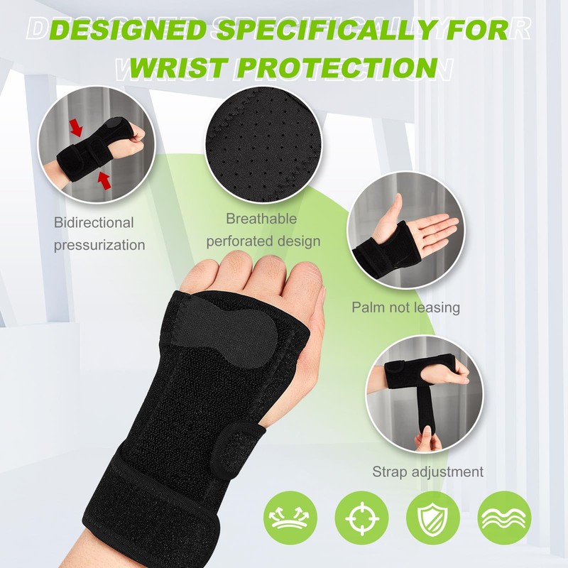 Shappy Bowling Wrist Support Brace with Thumb Spica Splint Right