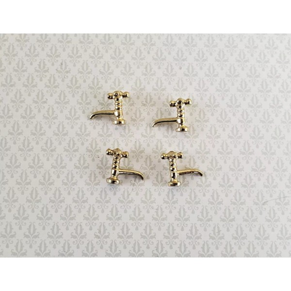 Town Square Miniatures Dollhouse Miniature Faucet Taps x4 for Kitchen
