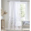 Catherine Lansfield Meadowsweet Floral Tab Top Voile Curtains White
