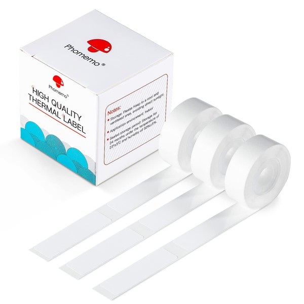 D30 Label Tape, White Printable Labels Compatible with Thermal Label