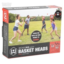 Wicked Big Sports Basket Heads Inflatable Toss Game with Balls for Family Fun