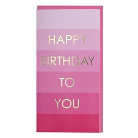 Widdle Gifts Happy Birthday Money Wallet with Gold Foil Wording and Envelope Pink for Girls 0900