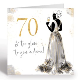Ruby Ashley 70th Birthday Card for Women. Luxury Gold Foil 70th Birthday Card for Mum, Sister. 100% Recyclable. Made in the UK Quality 70th Birthday Cards for Women