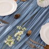 LINXTAR Dusty Blue Valentine's Day Table Runner Cheesecloth Table Runner