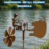 Handmade Metal Drummer Windmill - Outdoor Lawn Yard Garden Decoration,