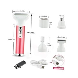 USB Rechargeable 5-in-1 Women's Hair Remover Set Electric Body Hair Trimmer Eyebrow Trimming Tool for Personal Grooming
