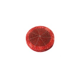 TERRAACRAFT Shimmering Indian Handmade Beaded Coasters -4" Round-Set of 4 RED Coasters, Dining Table Accessories, Decorative Home Decor