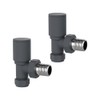 Hemlock - Anthracite Angled Towel Rail/Radiator valves Valves 1/2" /15mm