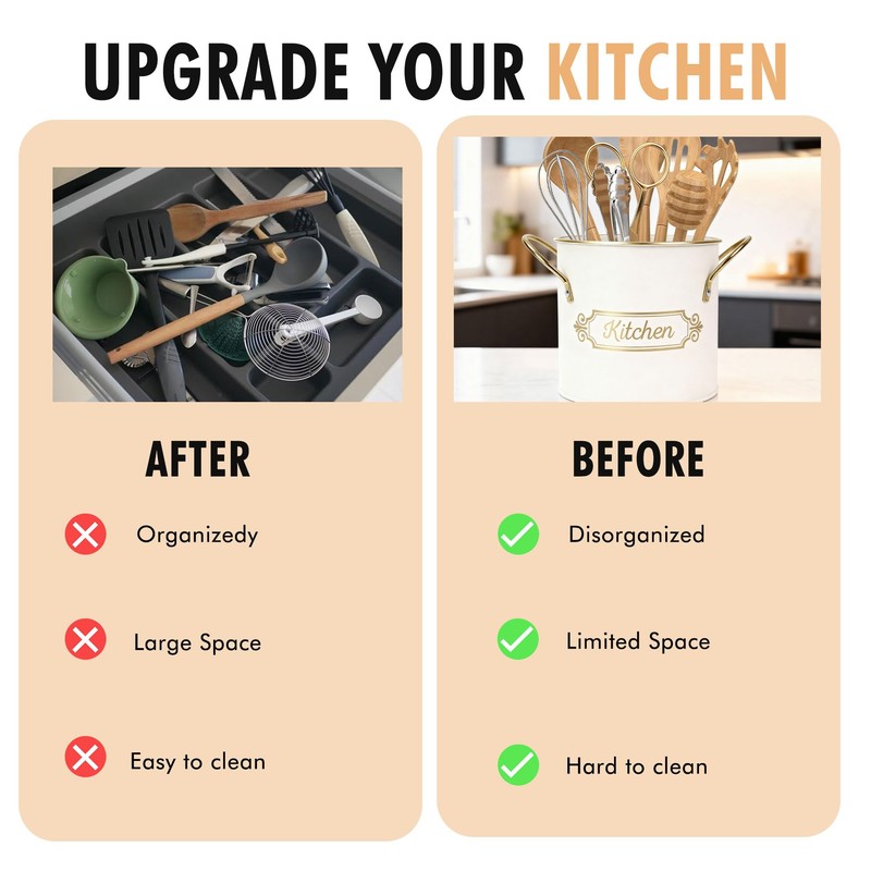 EQEY Kitchen Utensil Holder, 5.1" Metal Cooking Utensil Crock with