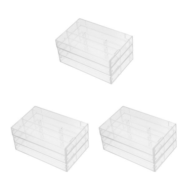 jojofuny 3Pcs Transparent Audio Cassette Storage Case: Empty Cassette Holder
