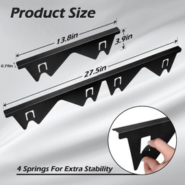 Stainless Steel Stove Gap Covers, 2PCS Stove Gap Filler, Stove Guard for Kitchen Counter Oven Gap Filler, Heat Resistant and Easy to Clean, Range Trim Kit, Retractable Length 13.8" to 27.5", Black