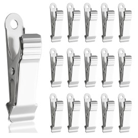 Prebarfun 45 PCS Spring Clamps, 1/2 Inch Wide Metal Mini Clamps, 4cm*1.2cm Alligator Clips, Crocodile Clamps for Crafts Wire Photo Curtain Crafts (Silver)
