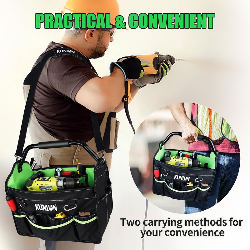 17-Inch Open Top Tool Bag, Electrician Tool Bag, Tool Tote