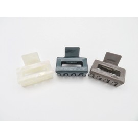 QinGoo Small White Square Hair Clip, Cute, Hair Clip, Stylish, Adult, Hair Accessory, Korean, Women's, 1 Piece (2.0 x 1.6 inches (5.2 x 4.2 cm), Colorful White)