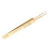 Pinza Extensiones Pestañas Nagaraku N-07 Acero Inoxidable Dorado 12 cm