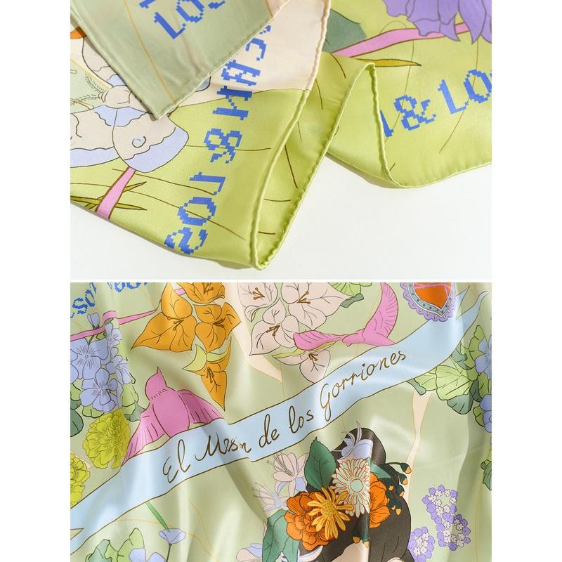 FRIDA x LOST PATTERN "Los Amores de Frida" Large Silk