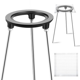 Hicarer 12 Inch Tripod with 4 Pcs Mesh Screen Lab Bunsen Burner Tripod Stand Cast Iron Removable Legs Experimental Teaching Equipment for Heating and Soldering Laboratory Chemistry Education